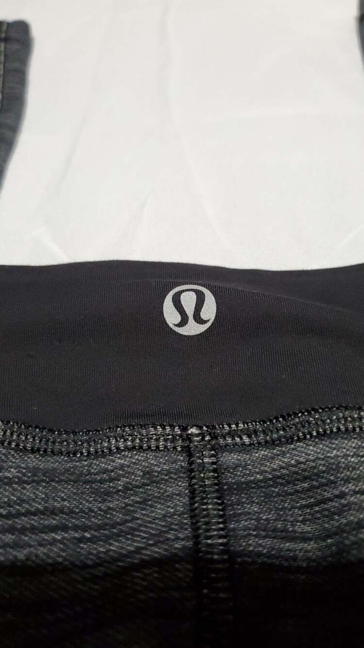 Lululemon Groove Pant Straight Leg Heathered Grey Black Side Stripe - Picture 2 of 4